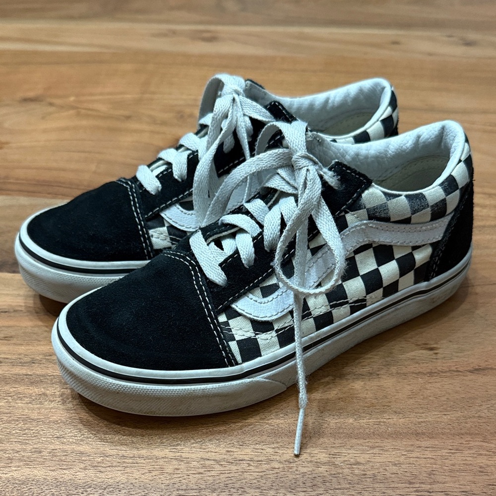 Vans Kids Checkered Black and White Sneakers